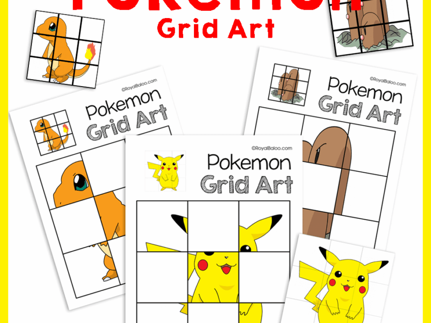 Pokemon Grid Art For Writing Fine Motor Skills Royal Baloo