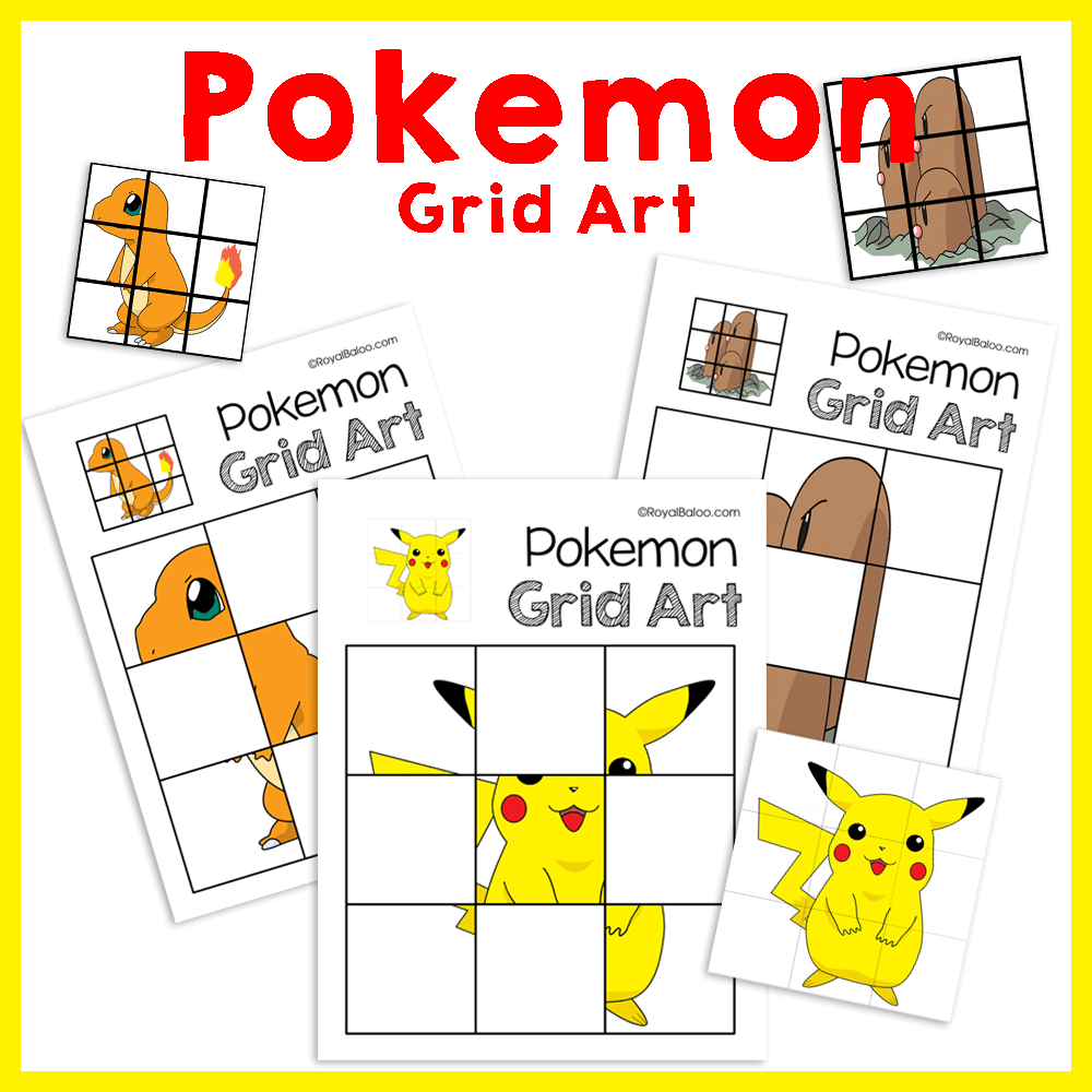 Pokemon Grid Art For Writing Fine Motor Skills Royal Baloo