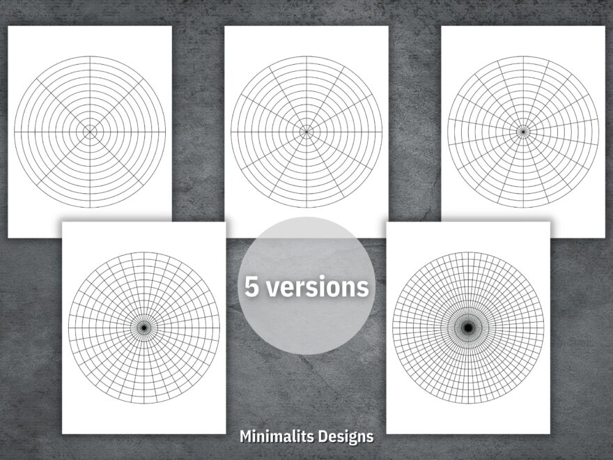 Polar Graph Paper Printable Circular Graph Paper Circular Grid Paper Radial Graph Paper Instant Download Etsy