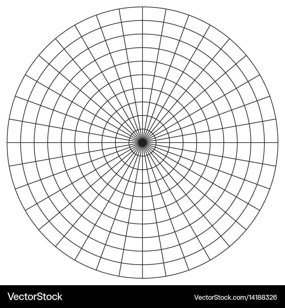 Polar Graph Paper Protractor Royalty Free Vector Image