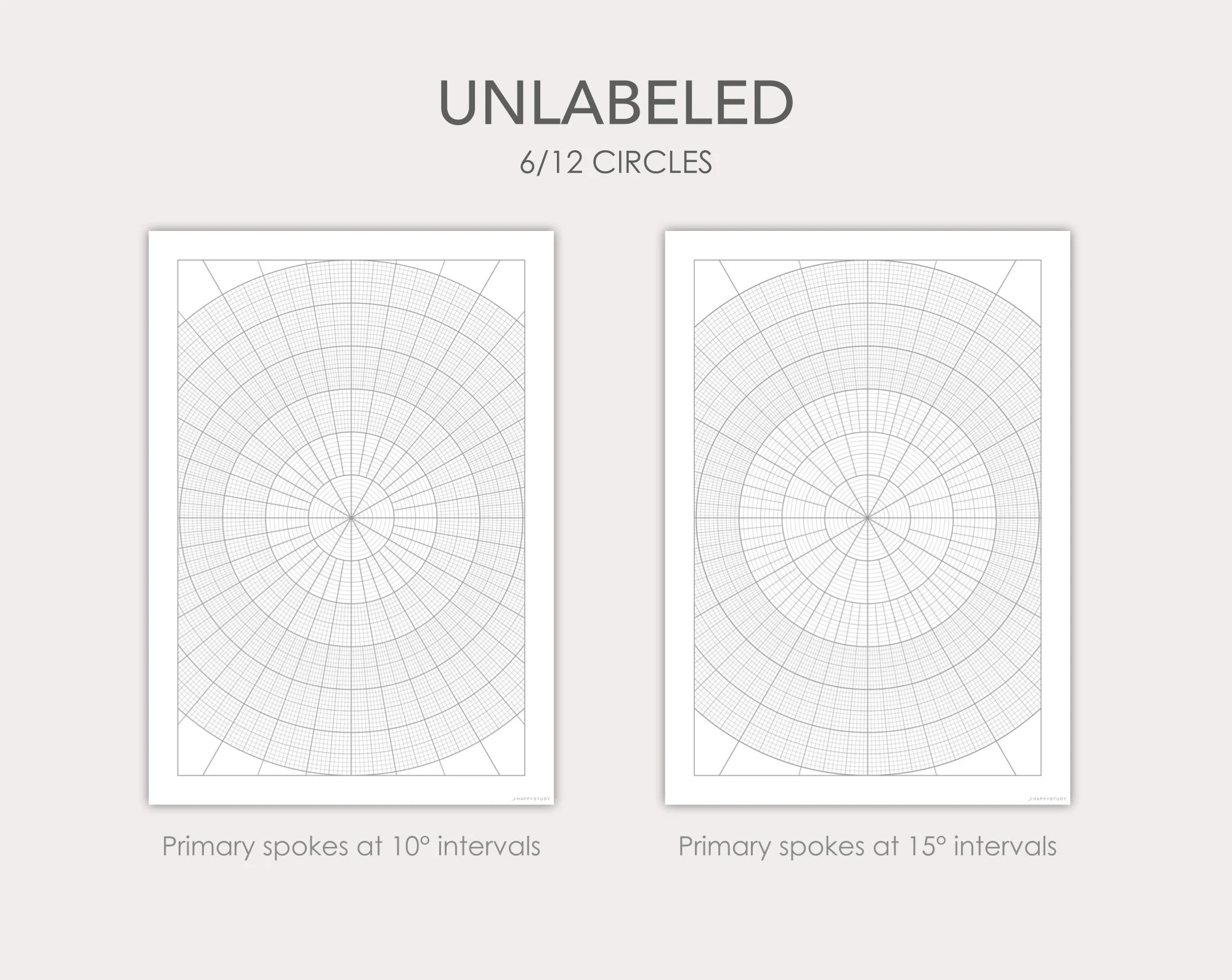 Polar Graph Paper Templates PDF Digital Printable Etsy