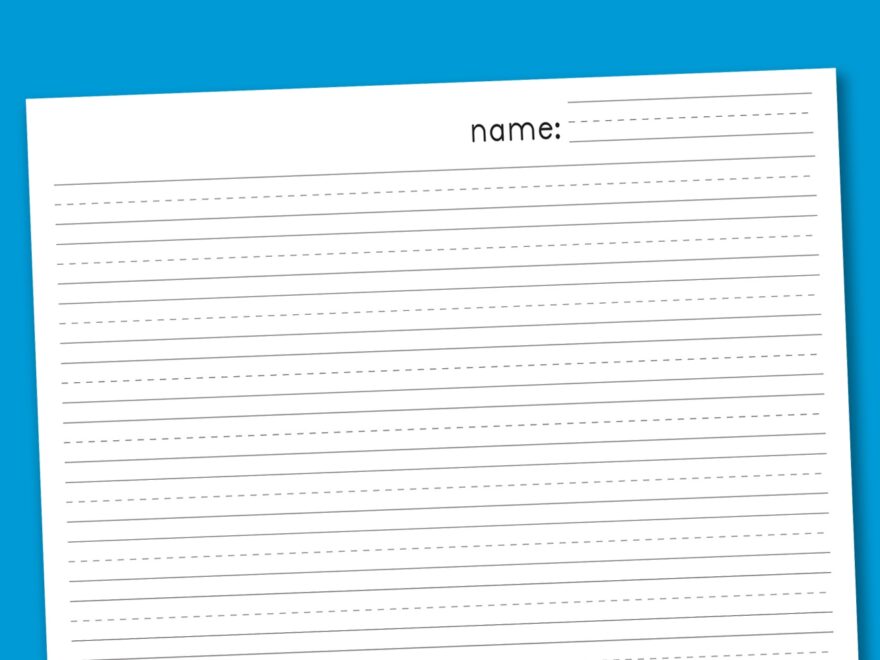 Primary Handwriting Paper Paging Supermom