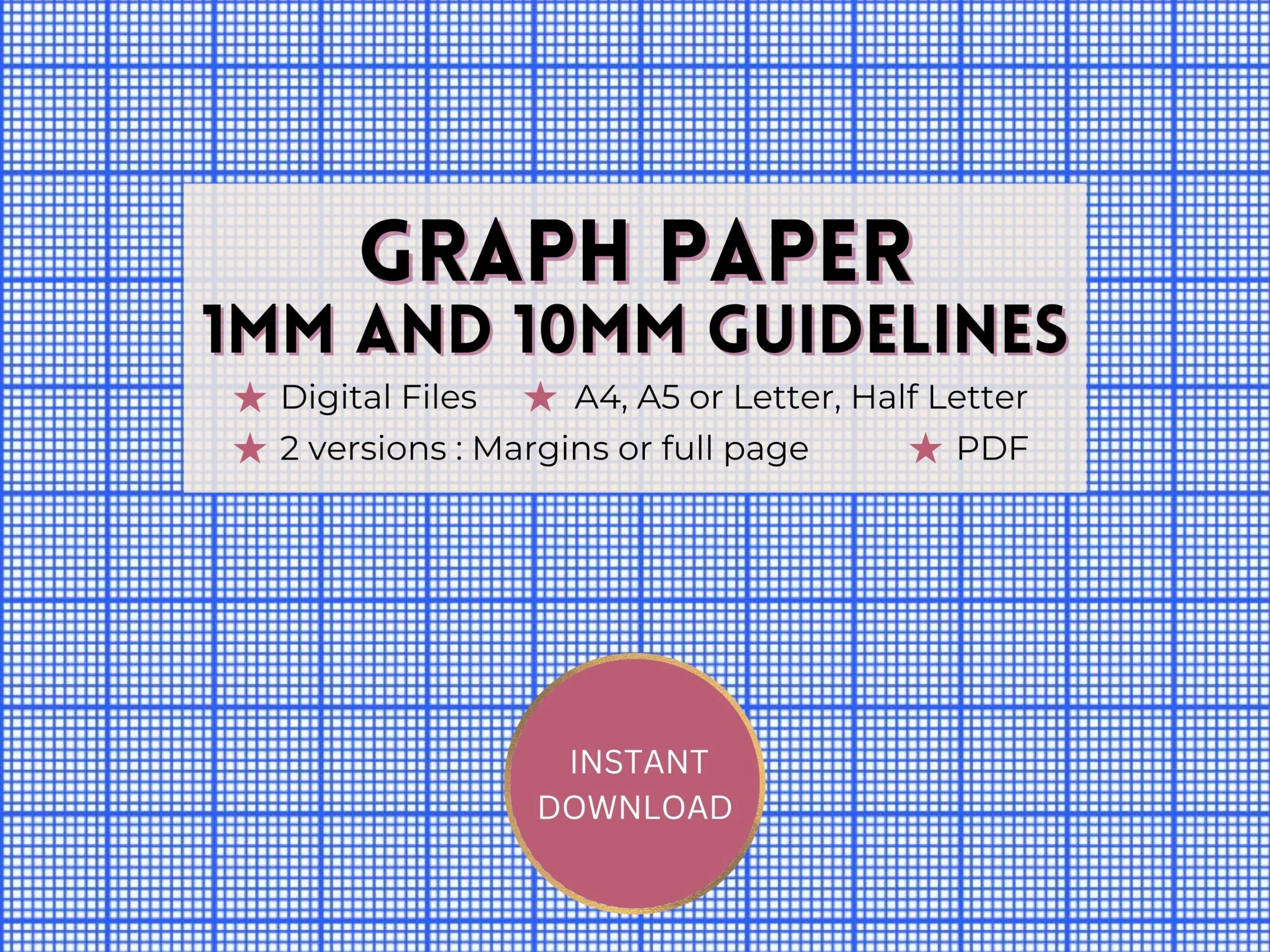 Printable Graph Paper 1mm 10mm 1cm Royal Blue Guideline Grid Template Full Page margins Digital PDF Instant Download A4 a5 letter half Etsy Printable Graph Paper 1mm 10mm 1cm Royal Blue Guideline Grid Template Full Page margins Digital PDF Instant Download A4 a5 letter half Etsy