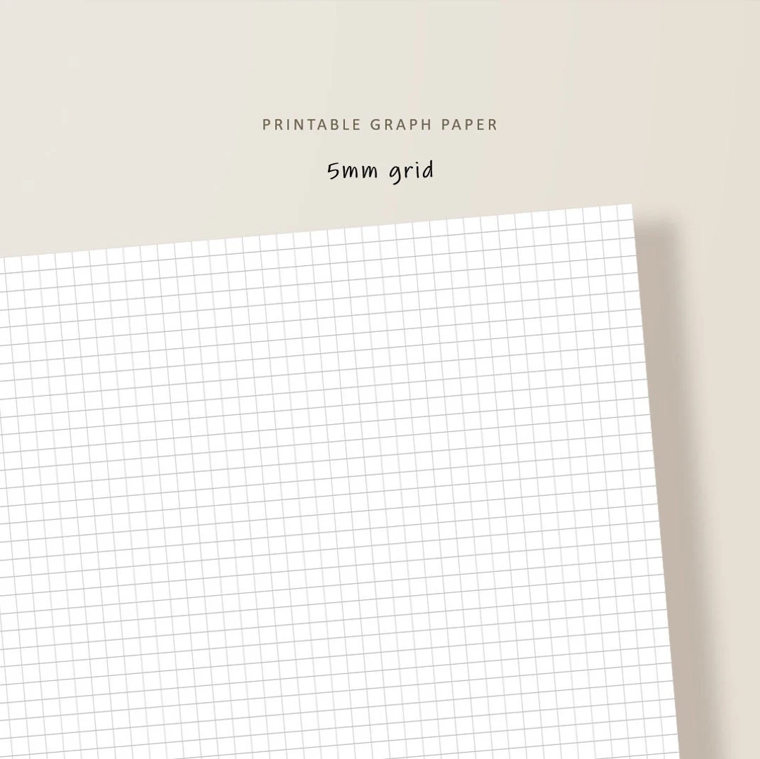 Printable Graph Paper Basic Notebook Paper 5mm Grid Notebook Pages A4 A5 Letter Digital PDF Instant Download Etsy