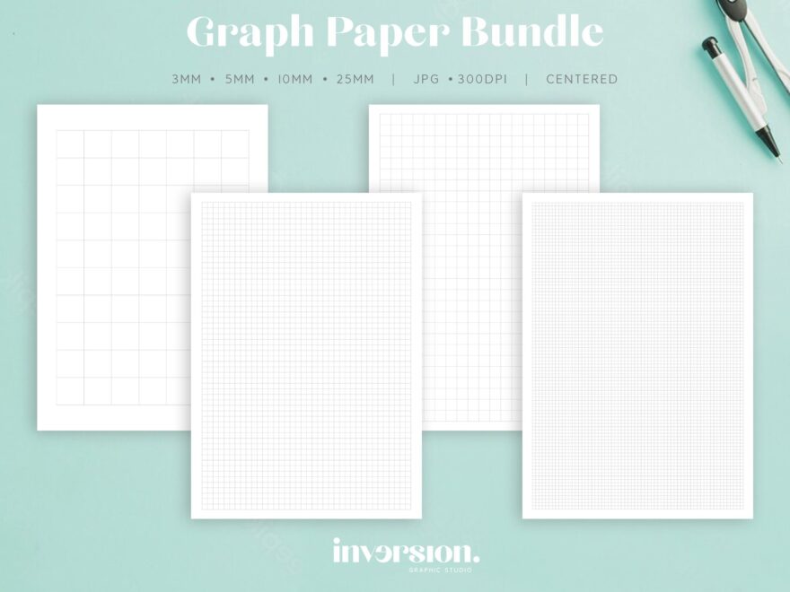 Printable Graph Paper Bundle 4 Versions