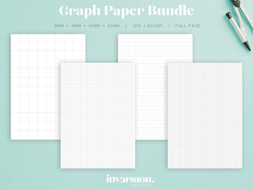 Printable Graph Paper Bundle 4 Versions