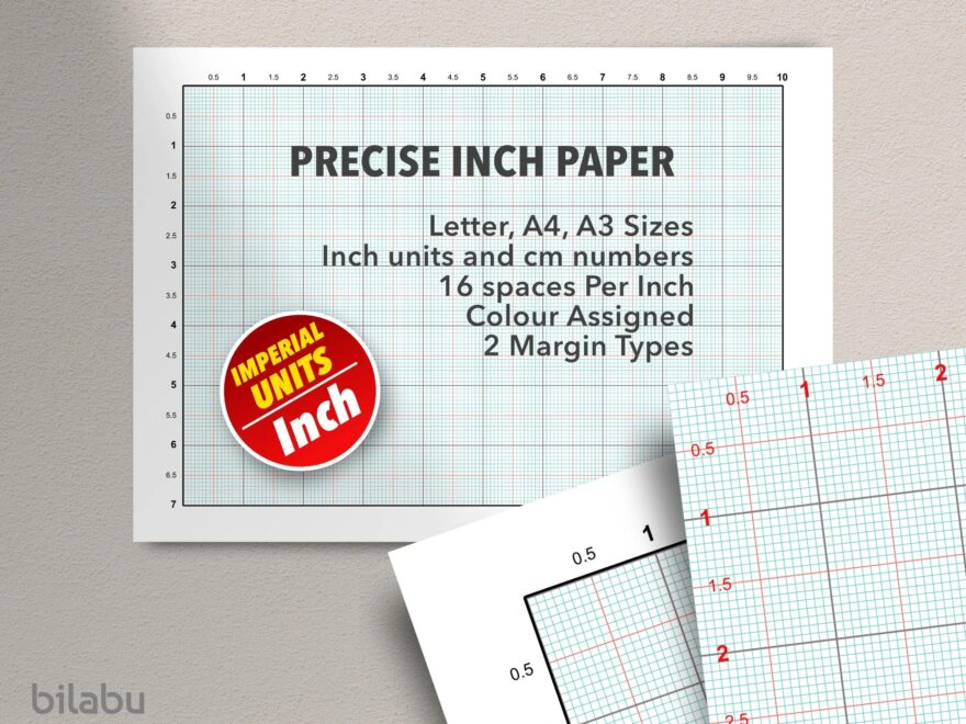 Printable Graph Paper PDF Technical Drawing Math Grid Cross Stitch Engineering Template A3 A4 US Letter Instant Download Etsy
