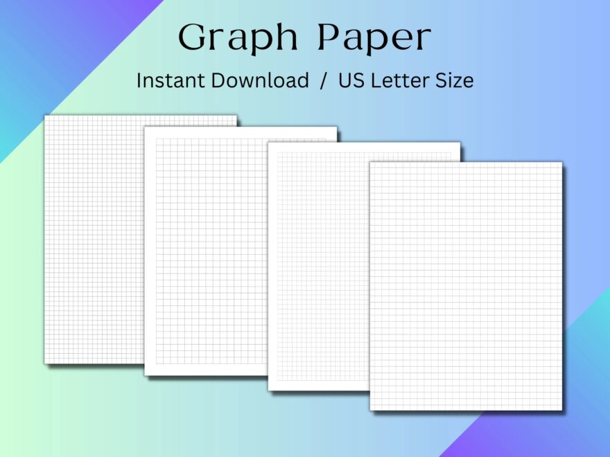 Printable Graph Paper With 2 Different Grid Sizes And 2 Different Graph Layouts Etsy