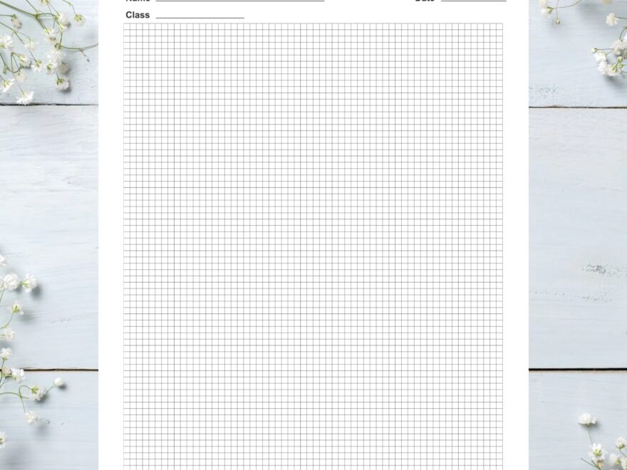 Printable Graph Paper With Name Block 4 Sizes Graph Paper Printable Etsy