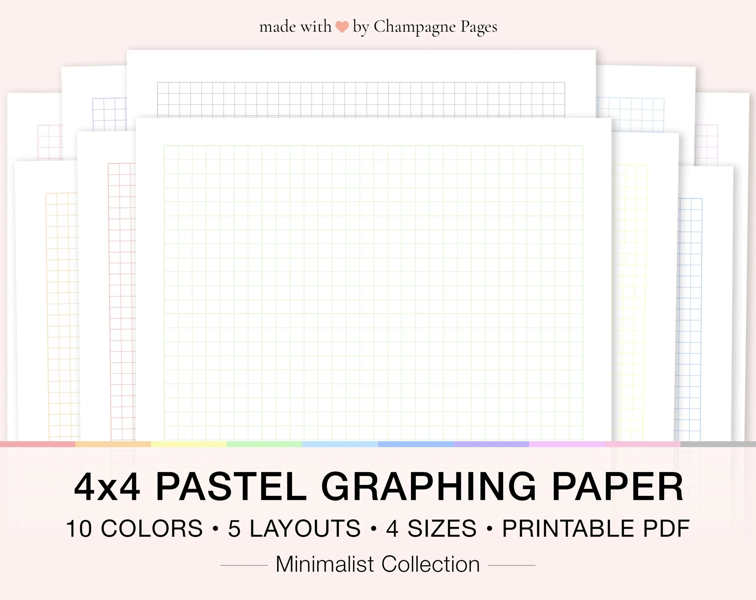 Printable Graphing Paper Templates 4x4 4 Squares Per Inch Quad Ruled Grid Paper Templates Goodnotes Template A5 a4 letter half Size Etsy