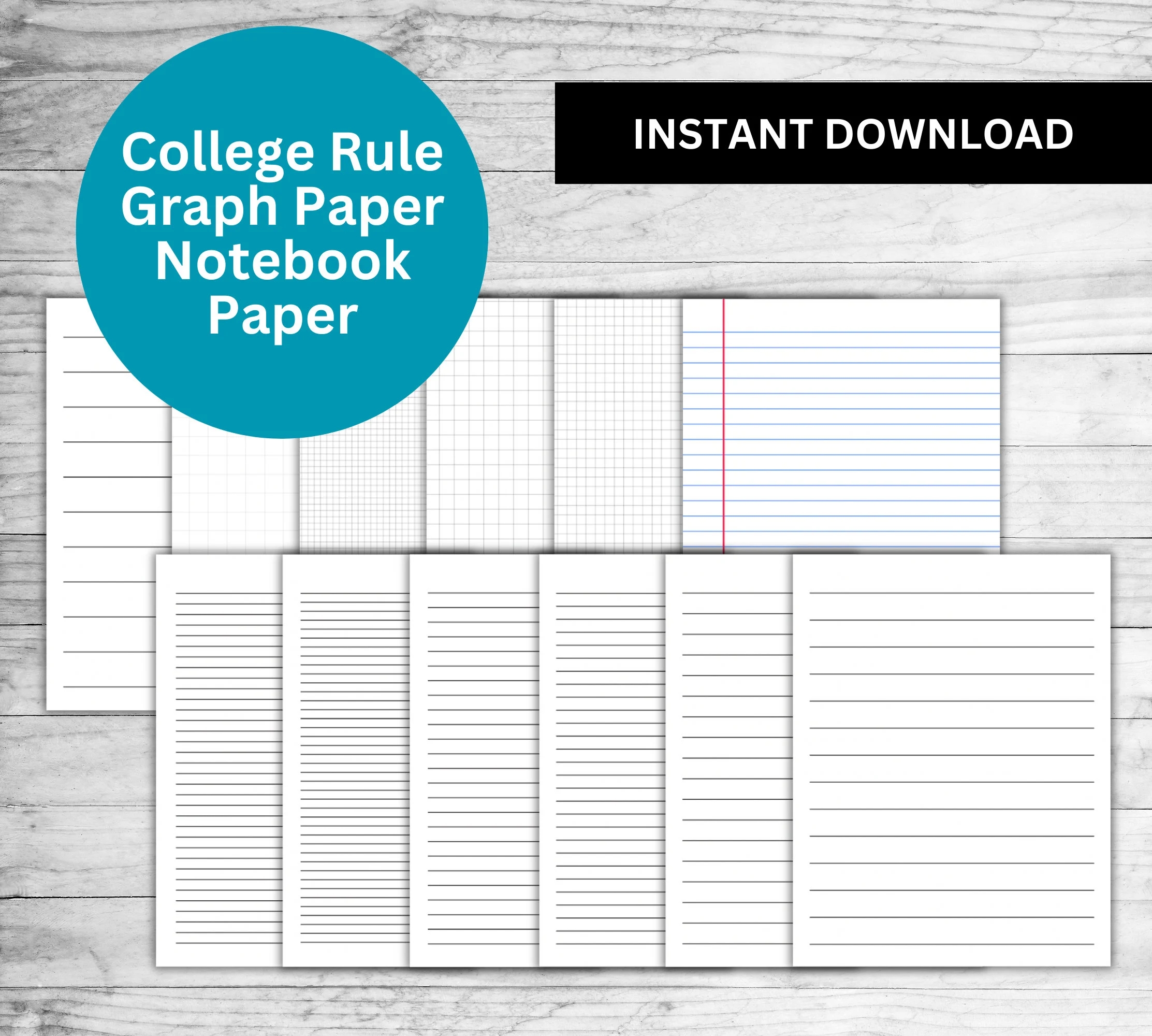 College Lined Graph Paper Printable
