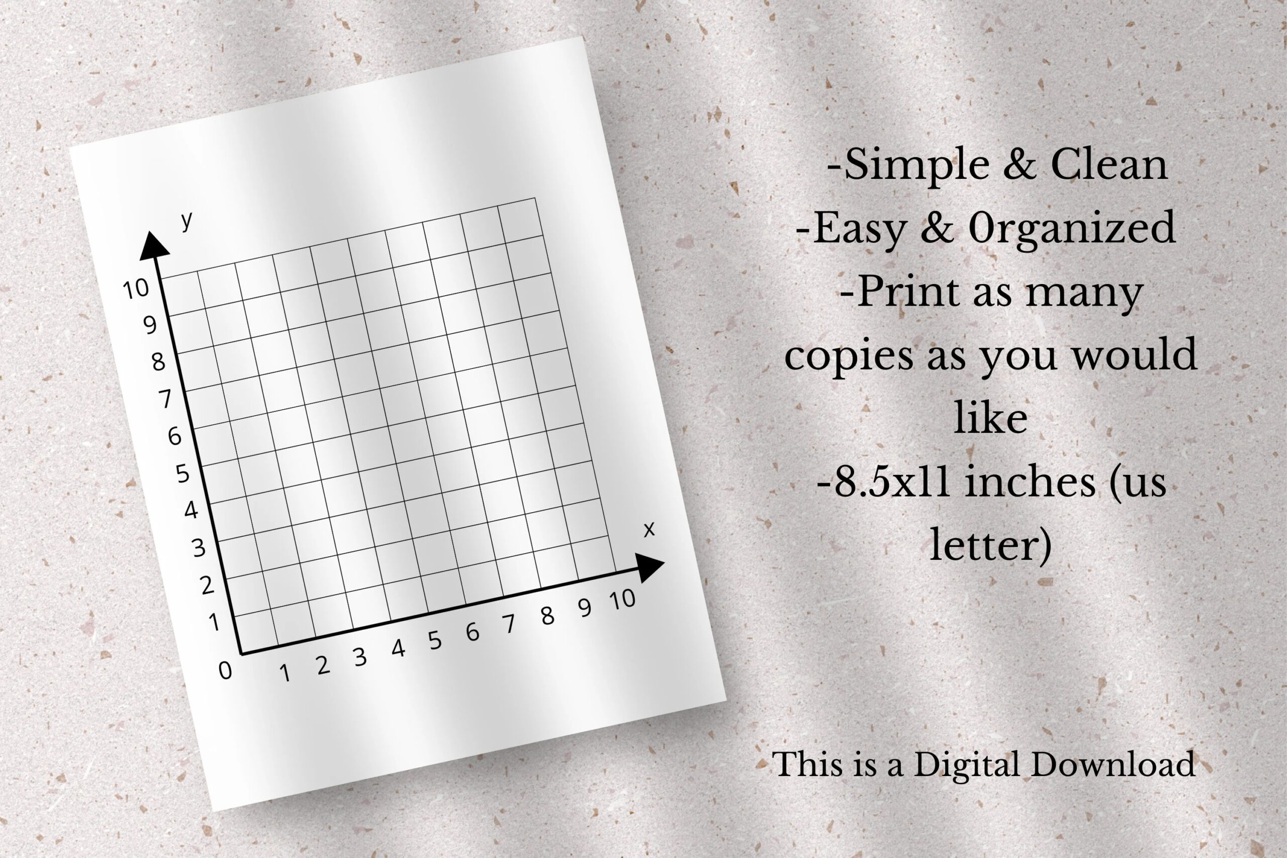 Printable Single Quadrant Cartesian Grid Graph Paper For Math STEM And Art Projects Etsy