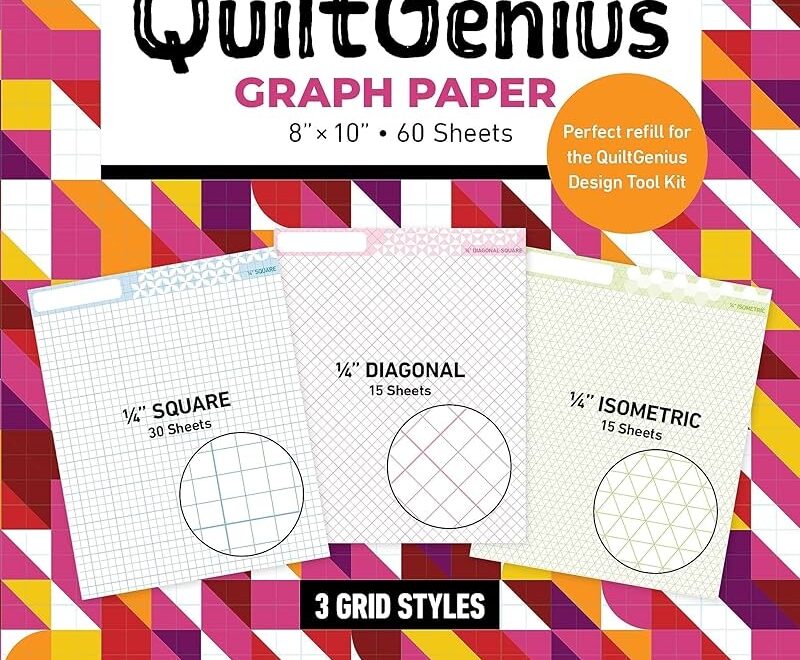 QuiltGenius Graph Paper 8 X 10 60 Sheets 3 Grid Styles 1 4 Square 30 Sheets 1 4 Diagonal 15 Sheets 1 4 Isometric 15 Sheets C T Publishing 0734817205425 Amazon Books