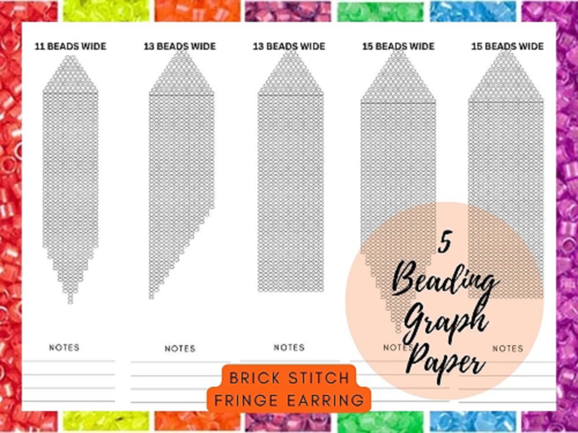 Seed Bead Earring Graph Paper Graph Guaranteed Paper 11 Bead