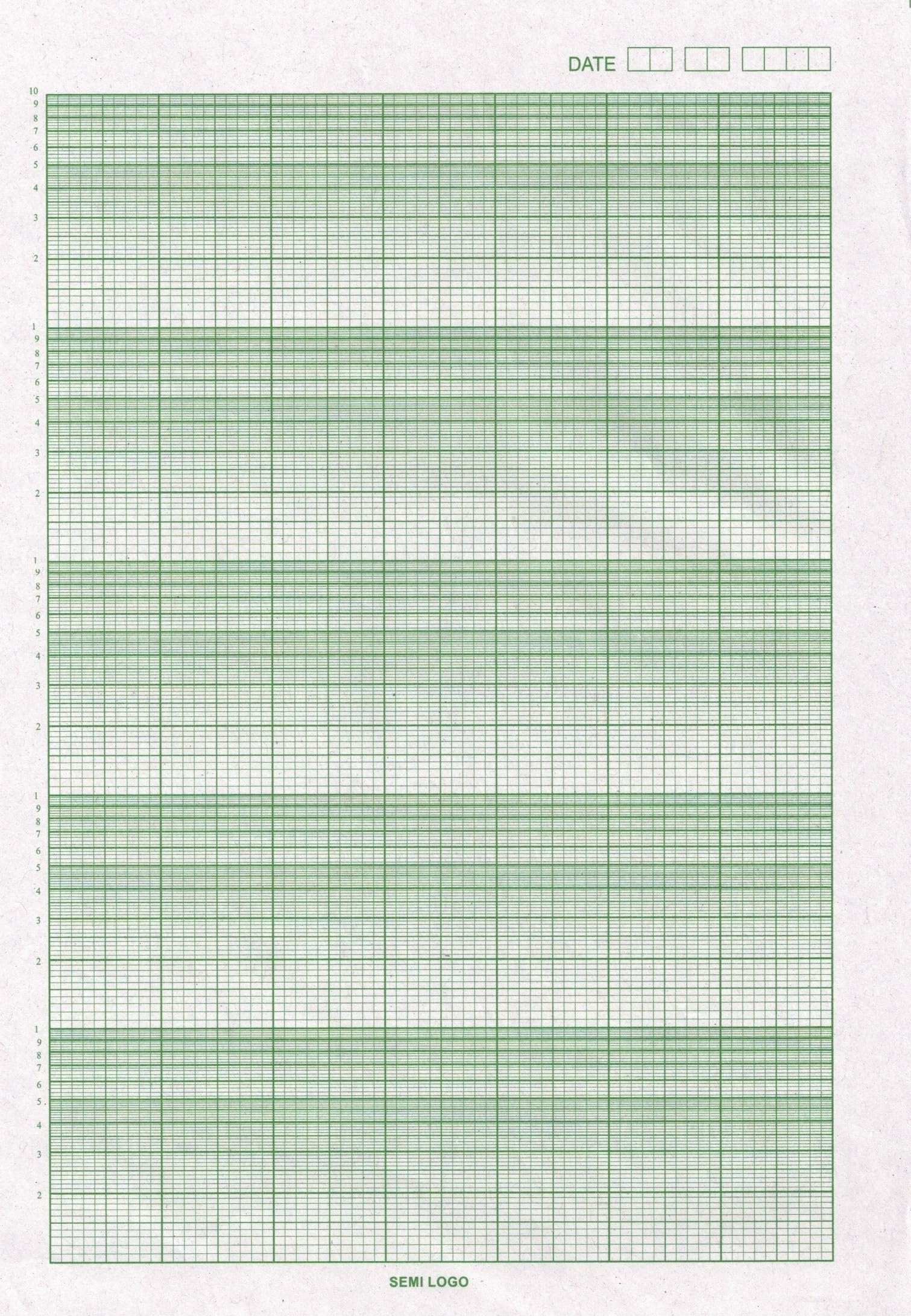 Semi Log Graph Paper Green 100 Sheets A4 Size 5 Cycle 1 To 10 Log Scale Semi Logarithmic Grid For Engineering Science Math Exponential Data Plots Amazon in Office Products