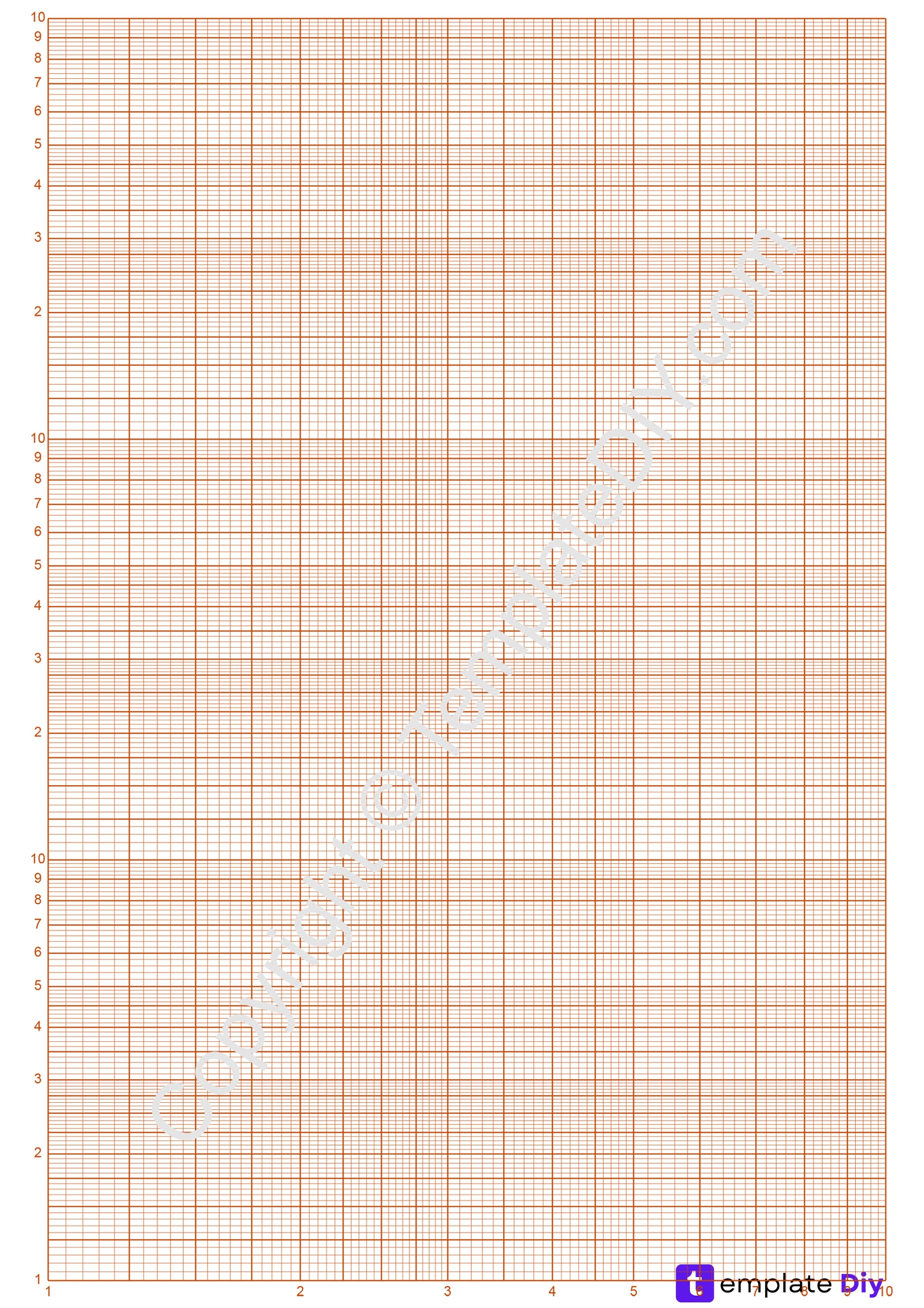 Semi Log Graph Paper Grid Paper Printable Template In PDF