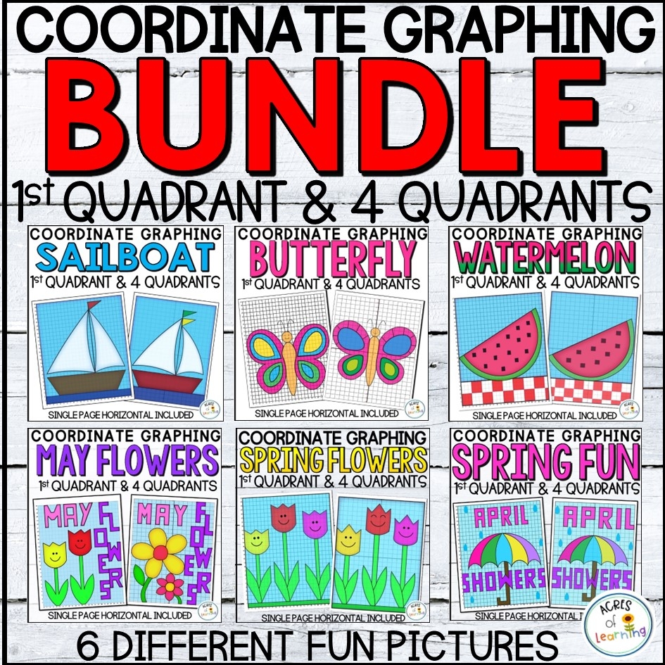 Spring Coordinate Plane Graphing Mystery Pictures Bundle Math Printable Made By Teachers Spring Coordinate Plane Graphing Mystery Pictures Bundle Math Printable Made By Teachers
