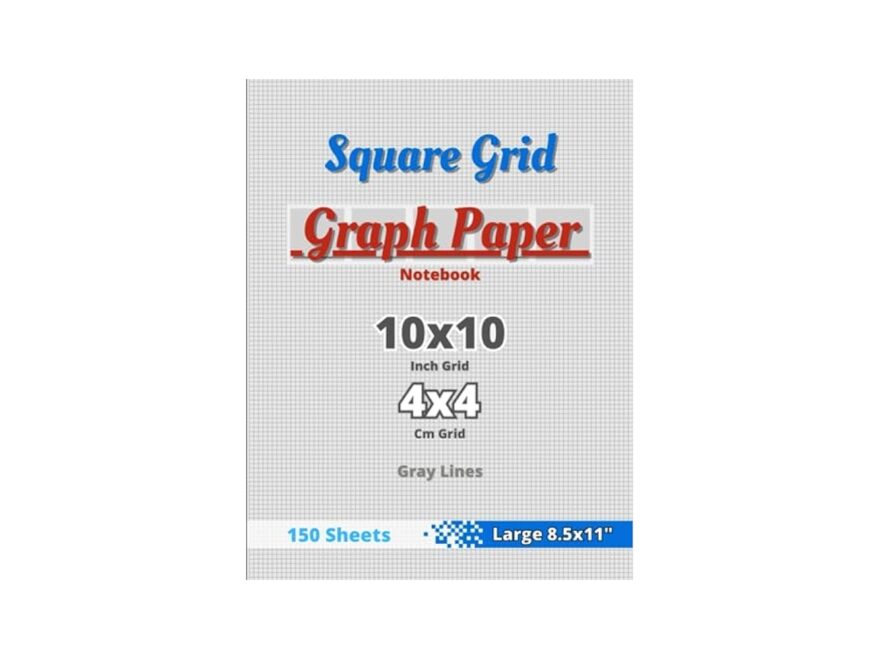 Square Grid Graph Paper Notebook 10x10 4x4cm 1 10 0 1 1 4 Cm 0 25cm Grid 150 Pages Letter 8 50 11 00 In Portrait Gray Lines Inch Four 4 Per Cm For Math And Science Notes EvoBooks Amazon Books