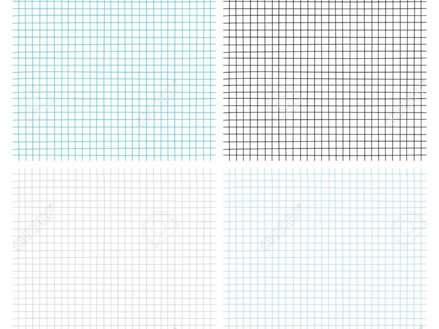 Square Grid Paper Notebook Sheet Texture Cell Template Set Squared Blank Sheet With Blue Gray Black Light Blue Lines On White Background Flat Design Vector Illustration Royalty Free SVG Cliparts Vectors And