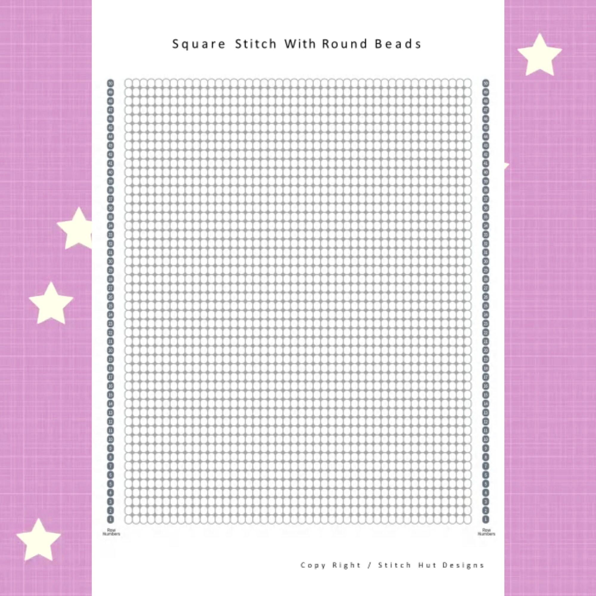 Square Stitch With Round Beads Graph Paper Numbered Etsy UK Square Stitch With Round Beads Graph Paper Numbered Etsy UK
