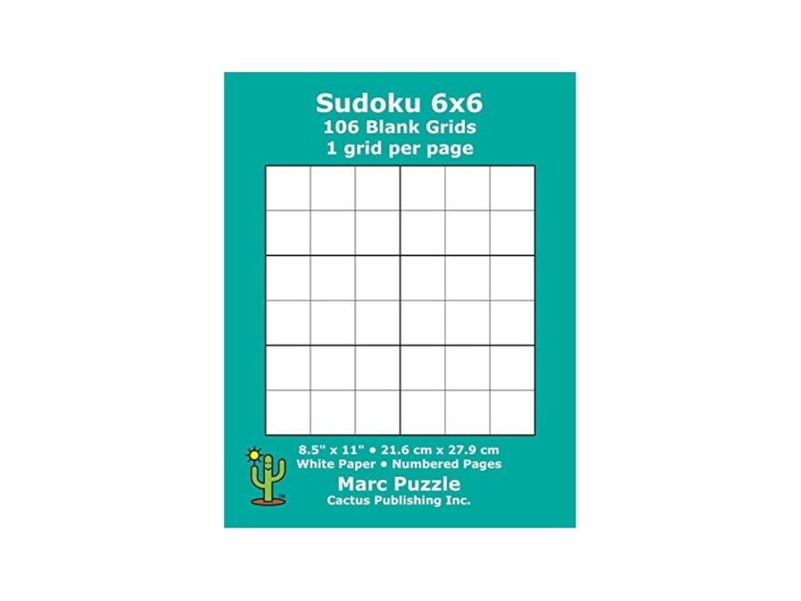 Sudoku 6x6 106 Blank Grids 1 Grid Per Page 8 5 X 11 216 X 279 Mm White Paper Page Numbers Number Place Su Doku Nanpure 6 X 6 Puzzle Template Boards