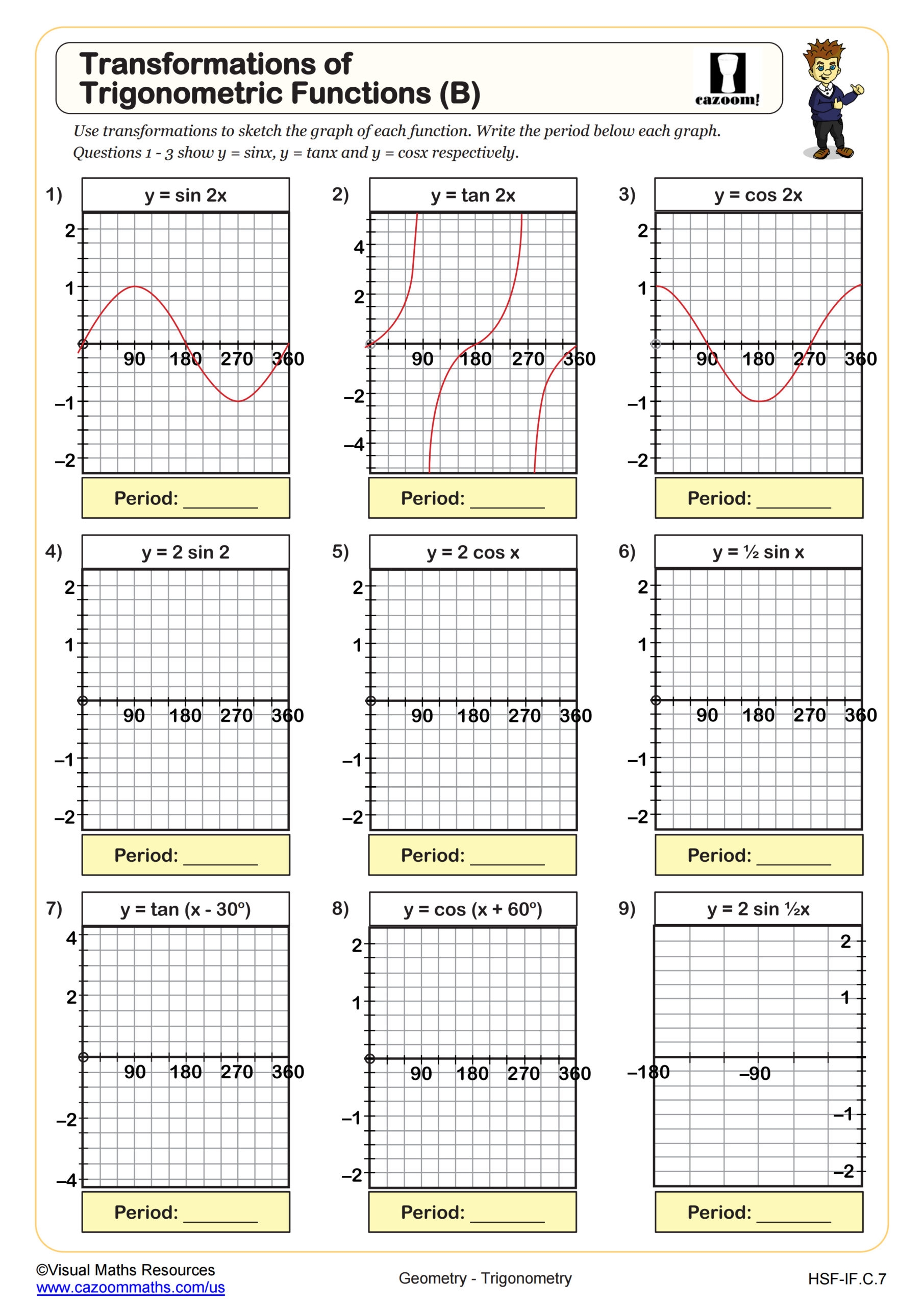 Trigonometry Graph Paper Printable Trigonometry Graph Paper Printable