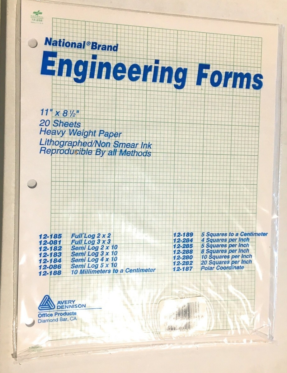 Vintage National Engineering Forms 12 288 8 Squares Per In Graph Paper Unopened EBay Vintage National Engineering Forms 12 288 8 Squares Per In Graph Paper Unopened EBay