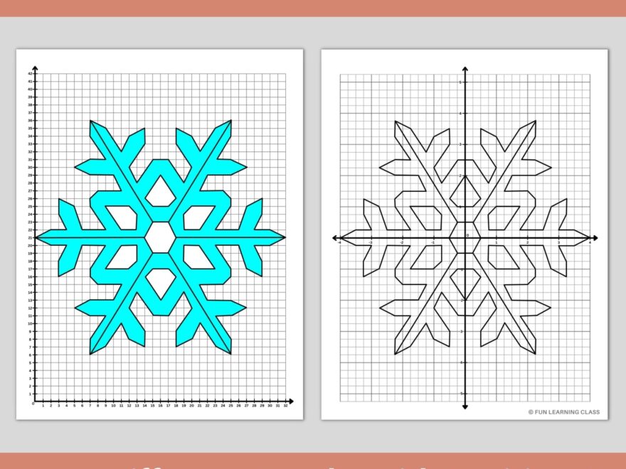 Winter Snowflake Coordinate Graphing Plotting Points Ordered Pairs Mystery Picture Made By Teachers